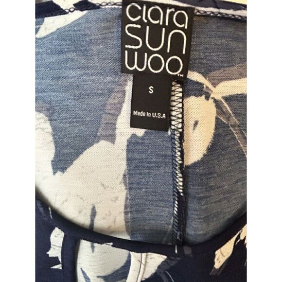 Clara Sun Woo Asymmetrical Tunic Stretch Top Colorful Print Size S - Picture 5 of 6